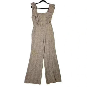 Tularosa Jumpsuit Womens M Brown Tartan Plaid Piper Business Professional Fall